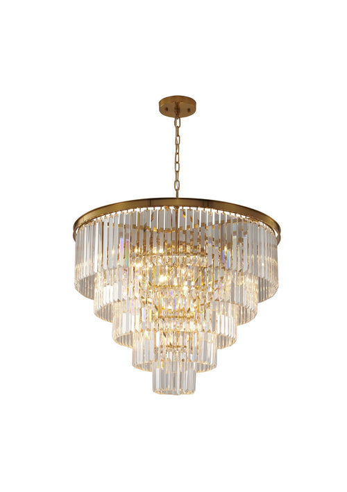 15-Light Gold & Crystal Mini Chandelier