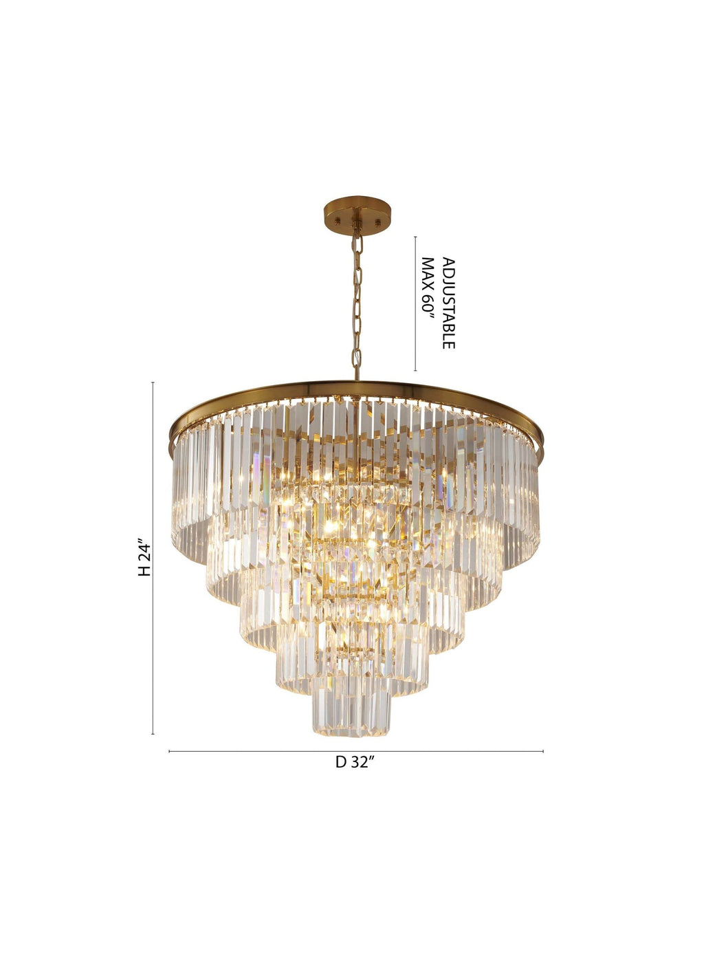 15-Light Gold & Crystal Mini Chandelier