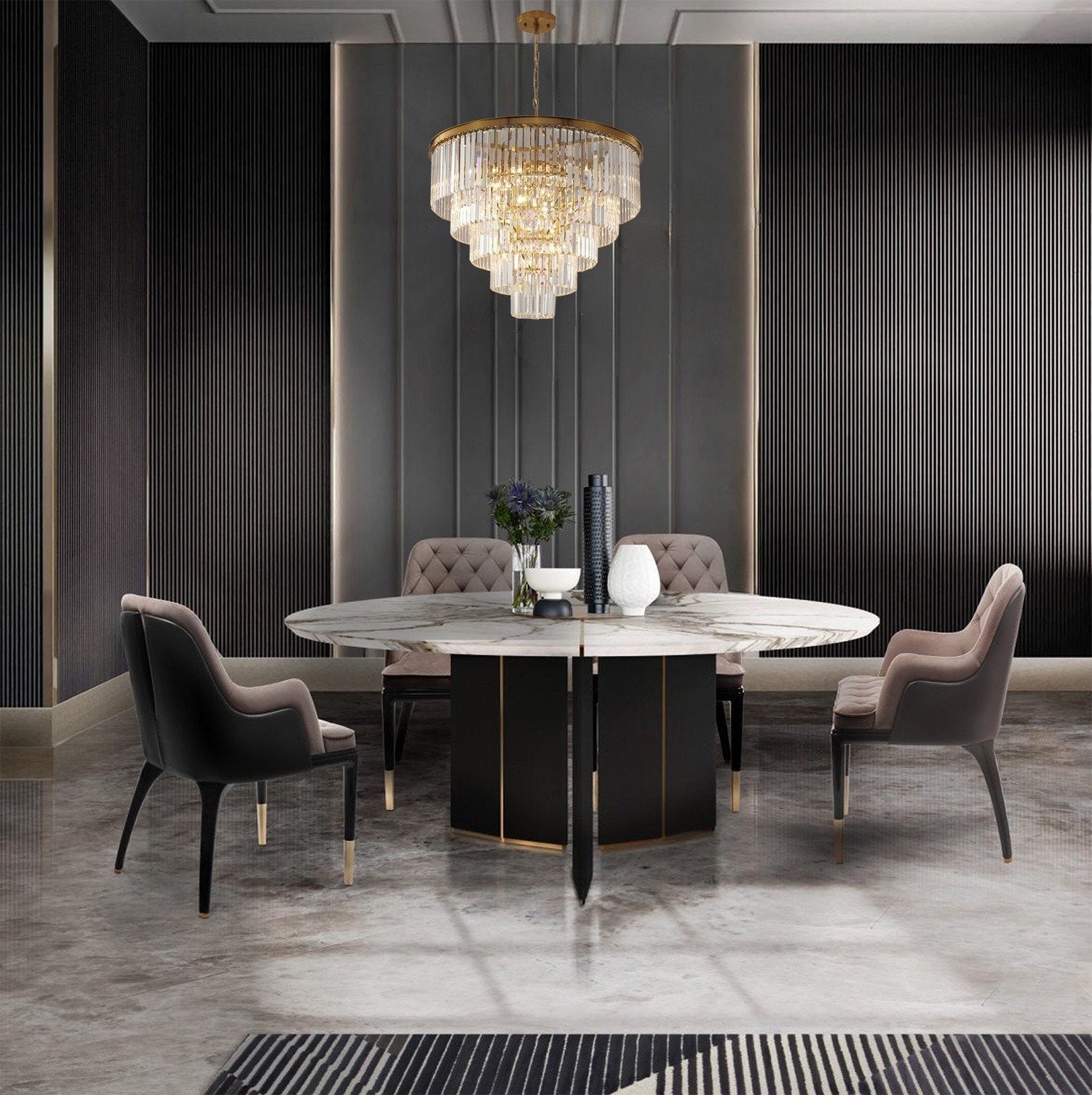 15-Light Gold & Crystal Mini Chandelier