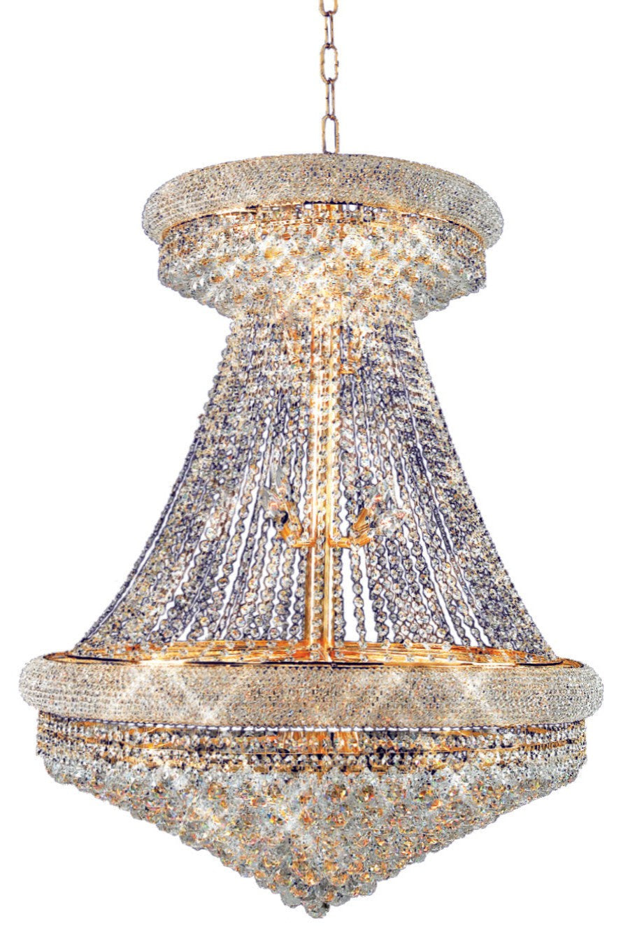 15-Light Grand King Cut Crystal Hanging Chandelier