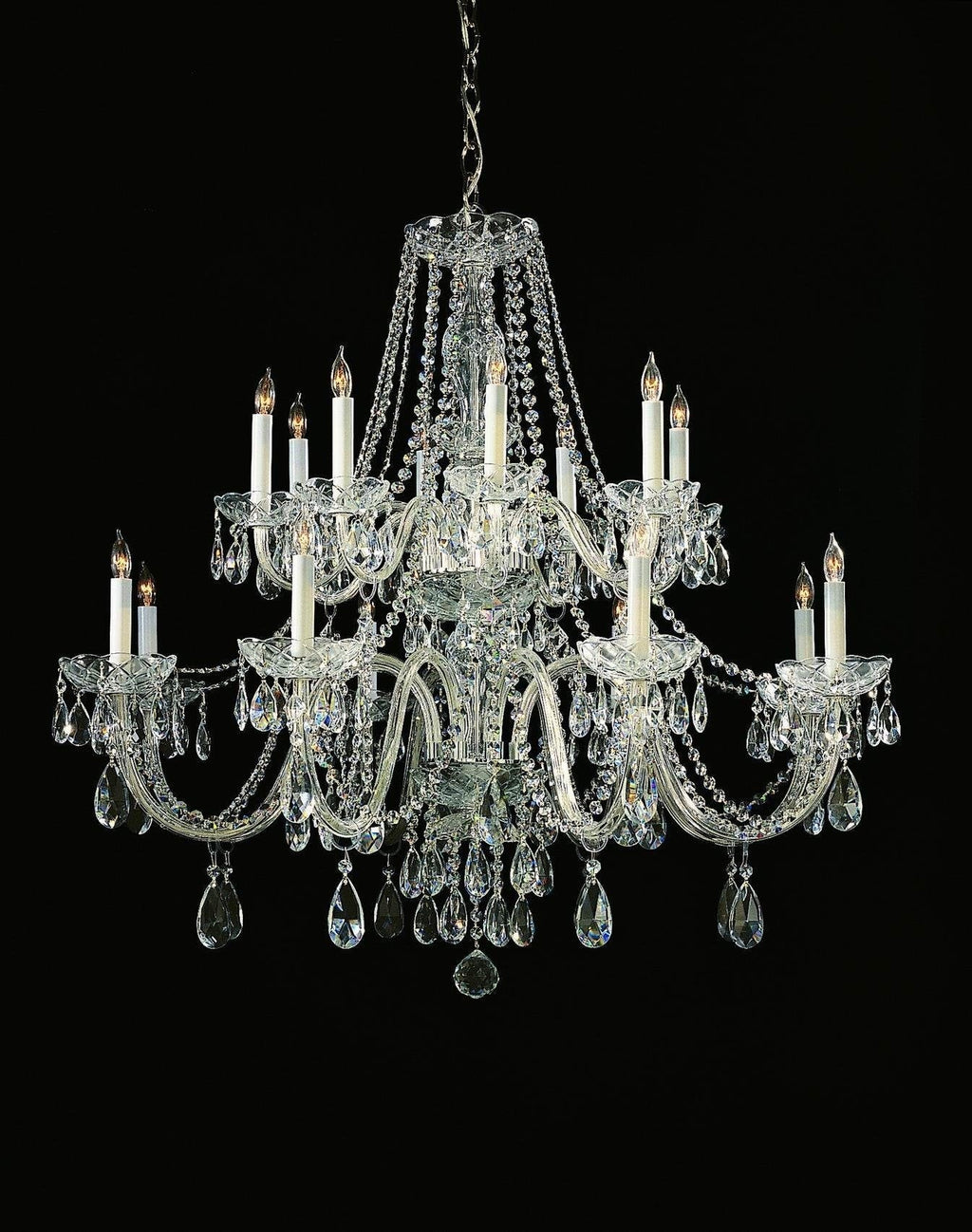 16-Light Polished-Chrome Traditional Crystal Chandelier