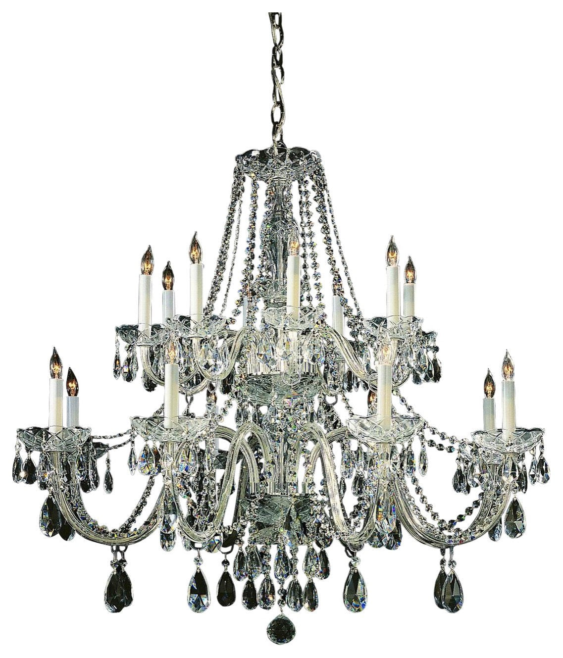 16-Light Polished-Chrome Traditional Crystal Chandelier
