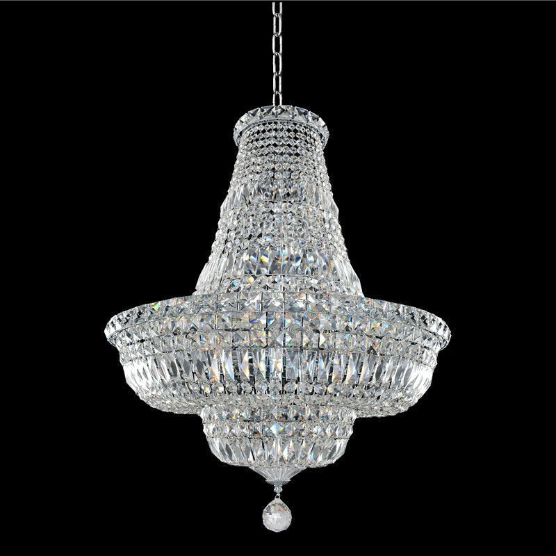 18-Light Traditional Steel & Crystal Chandelier