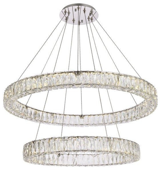 Cool-White 4000 K Crystal LED Oblong Pendant