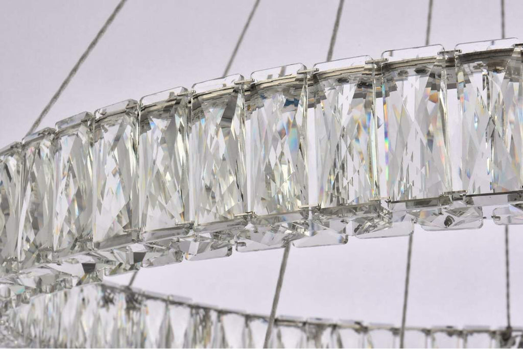 Cool-White 4000 K Crystal LED Oblong Pendant
