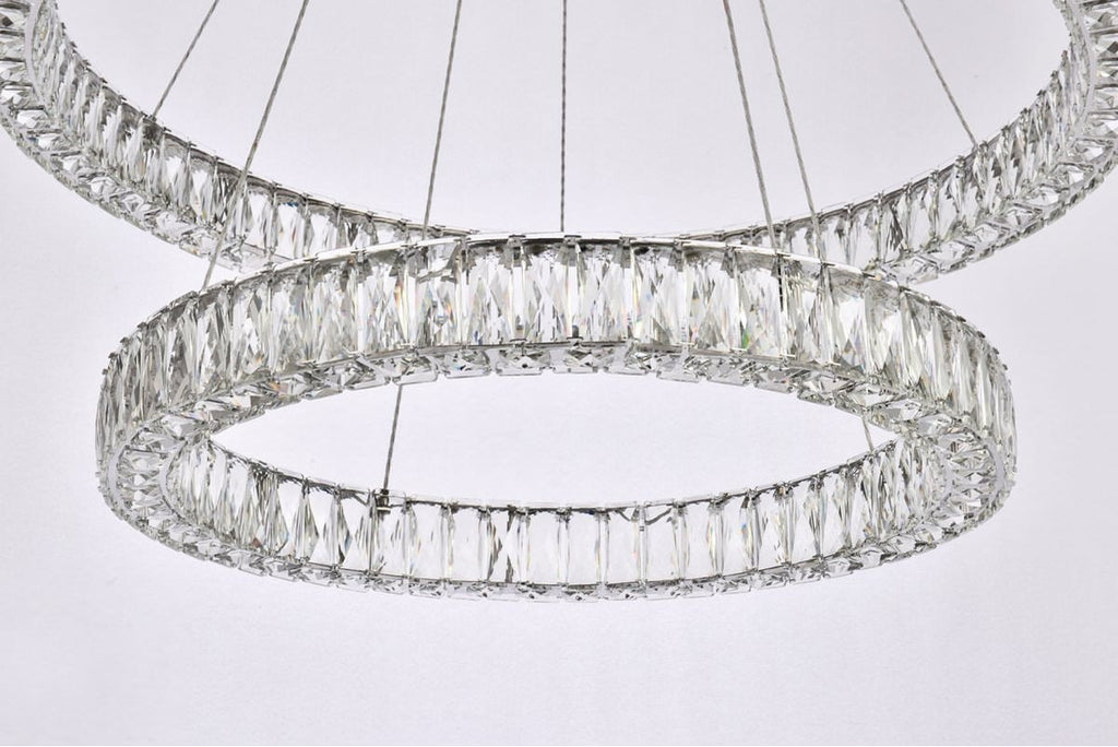 Cool-White 4000 K Crystal LED Oblong Pendant