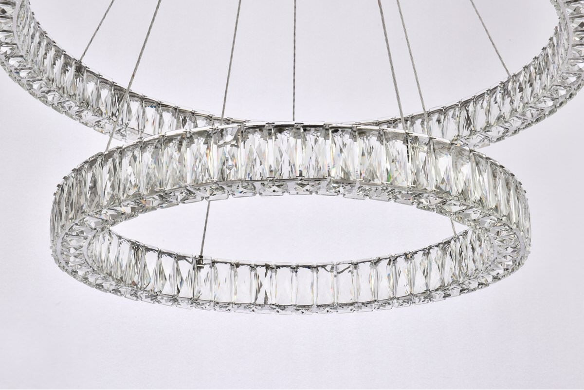 Cool-White 4000 K Crystal LED Oblong Pendant