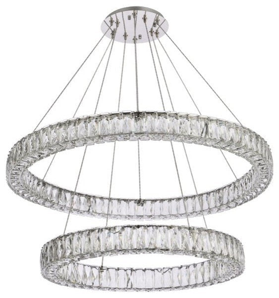 Cool-White 4000 K Crystal LED Oblong Pendant