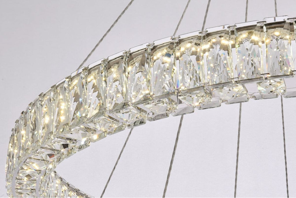 Cool-White 4000 K Crystal LED Oblong Pendant