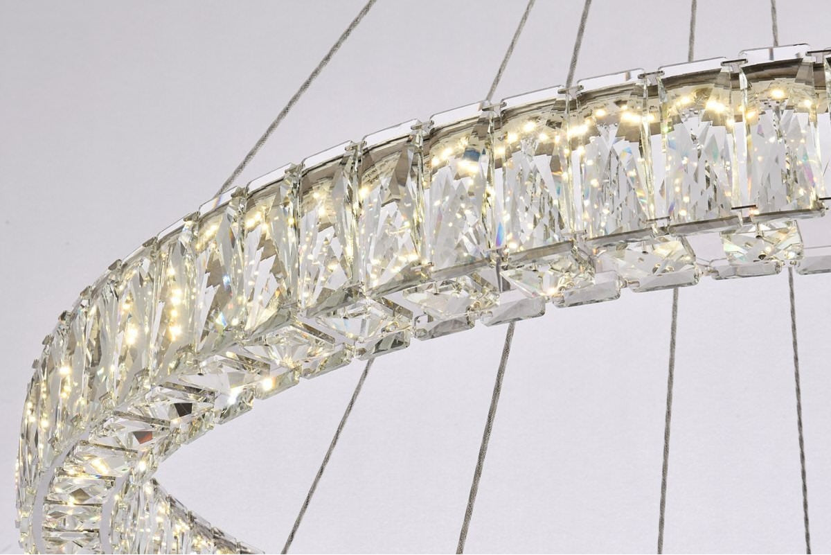 Cool-White 4000 K Crystal LED Oblong Pendant