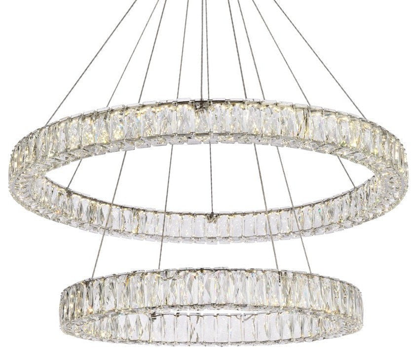 Cool-White 4000 K Crystal LED Oblong Pendant