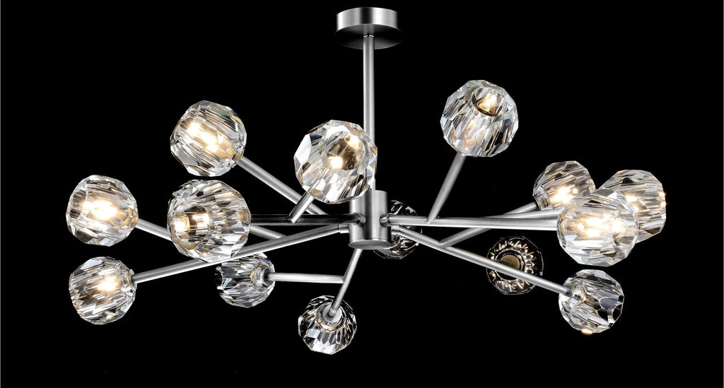 Crystella Polished Nickel Xenon Pendant – 15-Light