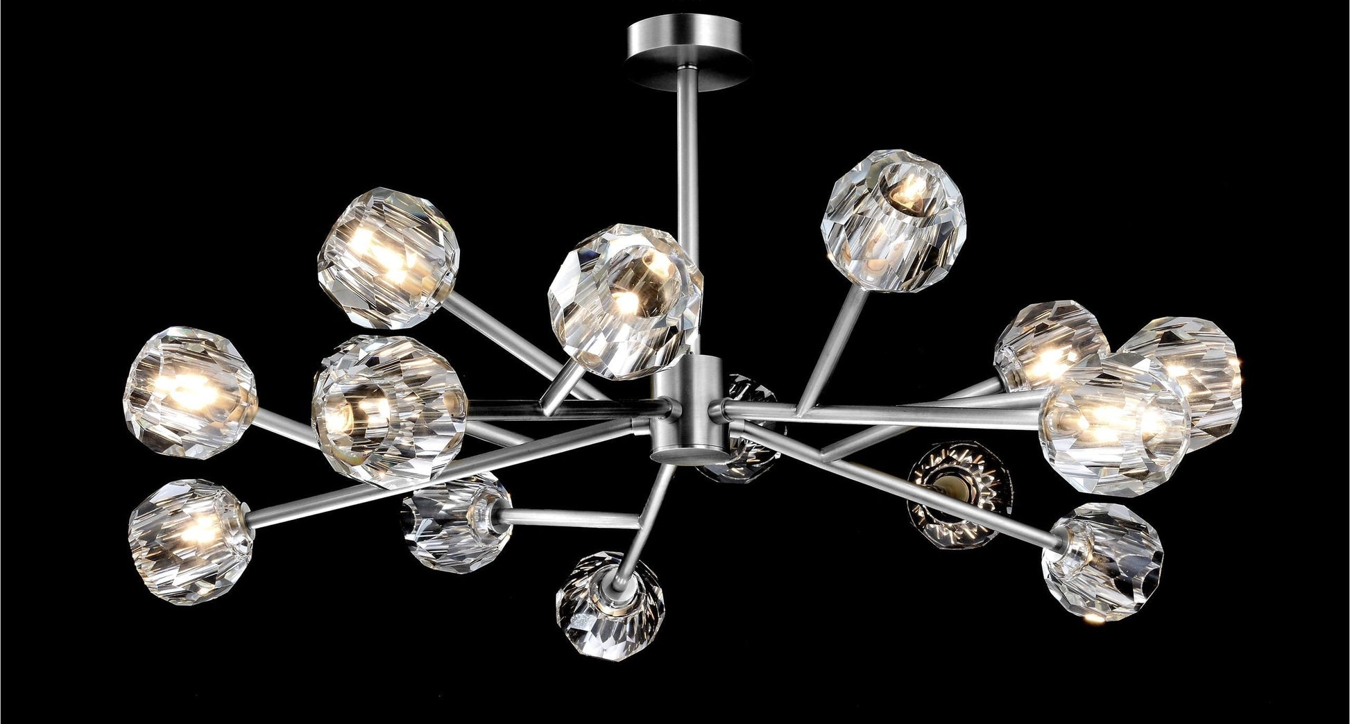 Crystella Polished Nickel Xenon Pendant – 15-Light